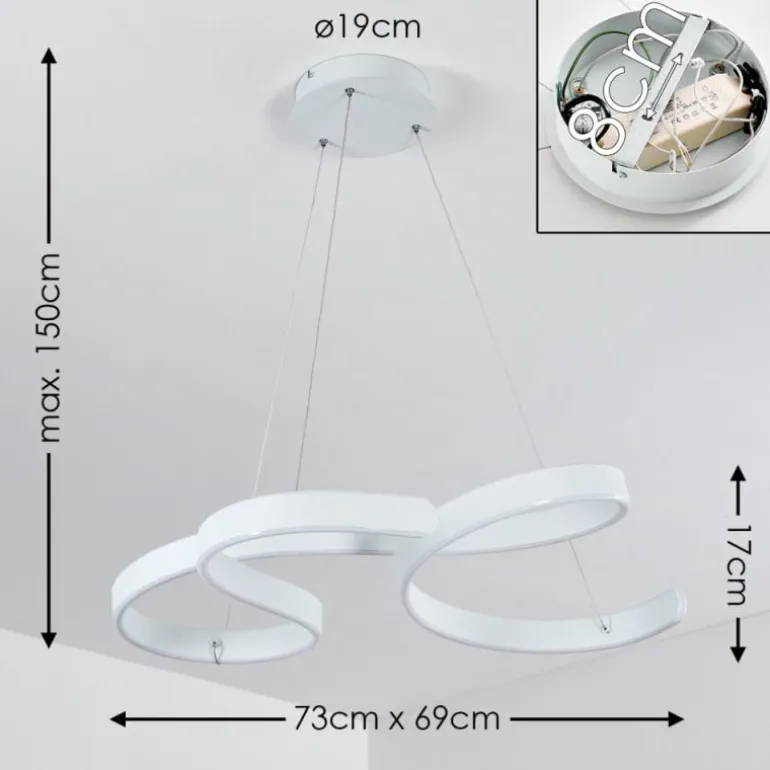 Suspension Chippewa LED Blanc, 1 lumière