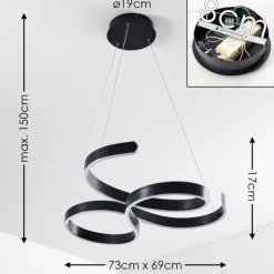 Suspension Chippewa LED Noir, 1 lumière