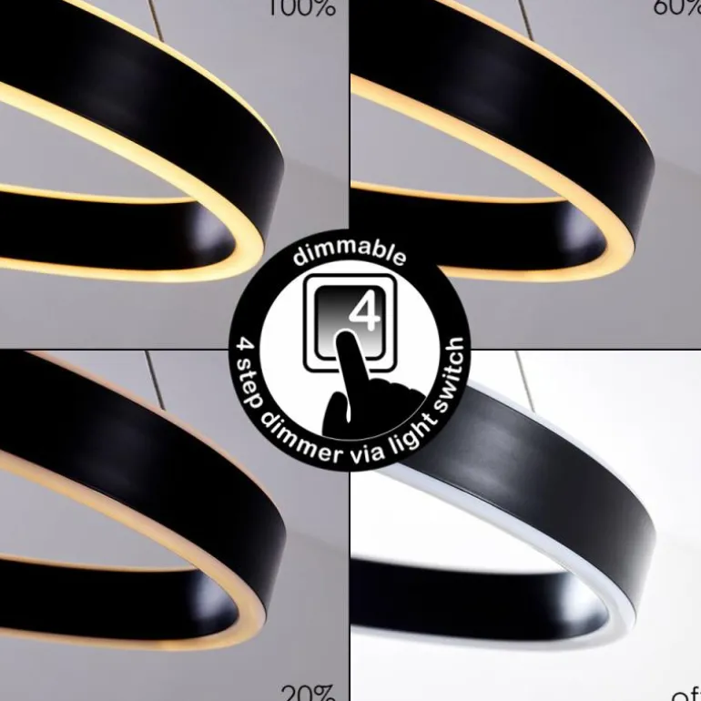 Suspension Chippewa LED Noir, 1 lumière