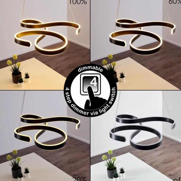 Suspension Chippewa LED Noir, 1 lumière