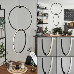 Suspension Chlak LED Noir, 2 lumières, Télécommandes