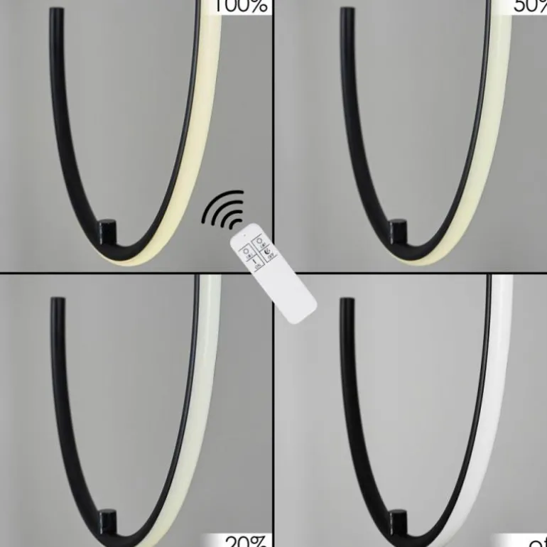 Suspension Chlak LED Noir, 2 lumières, Télécommandes