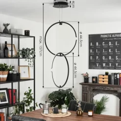 Suspension Chlak LED Noir, 2 lumières, Télécommandes