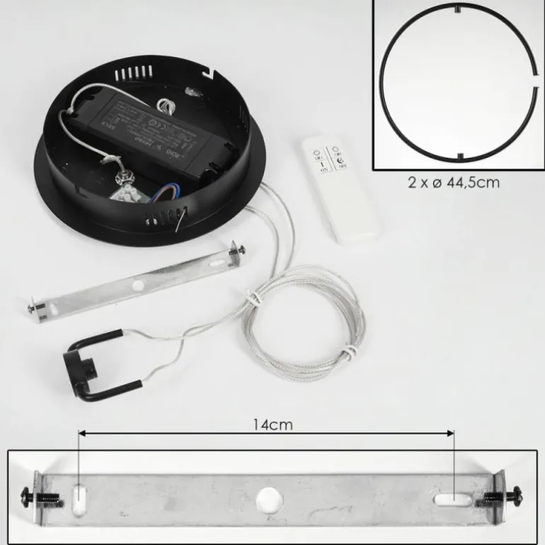 Suspension Chlak LED Noir, 2 lumières, Télécommandes