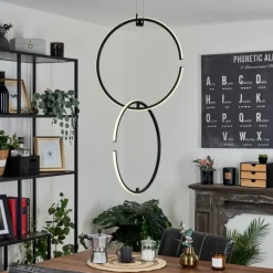 Suspension Chlak LED Noir, 2 lumières, Télécommandes