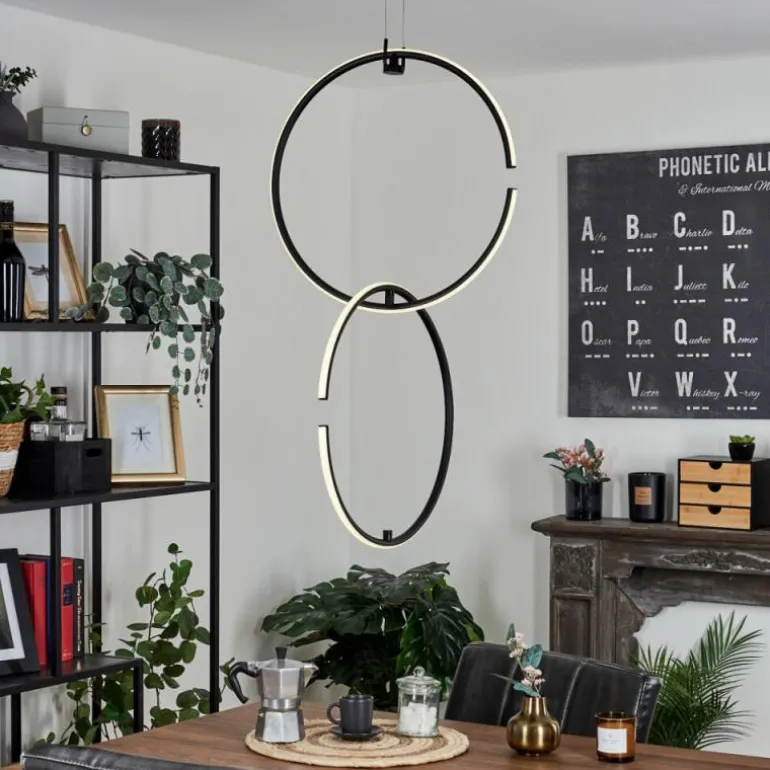 Suspension Chlak LED Noir, 2 lumières, Télécommandes