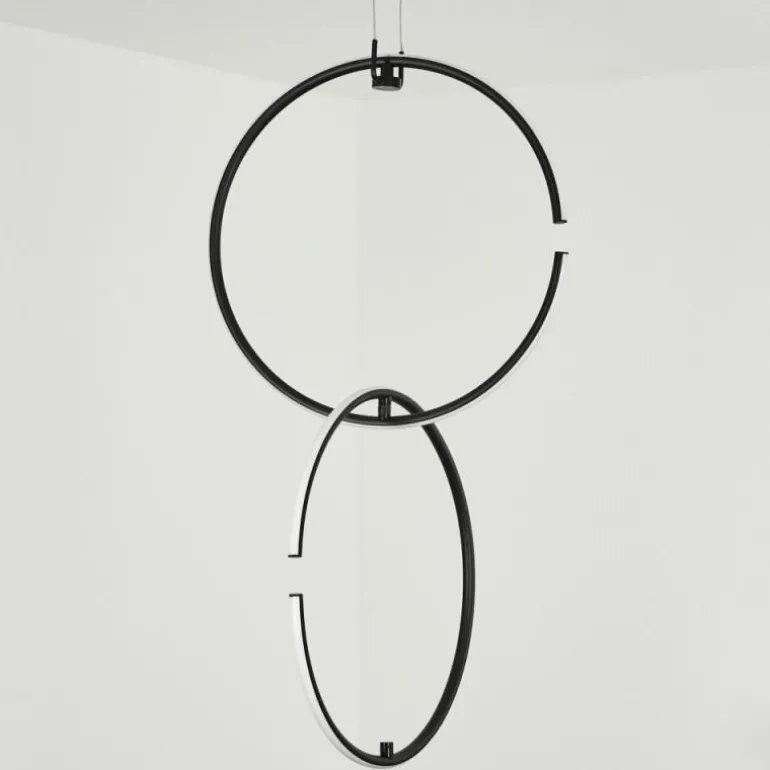 Suspension Chlak LED Noir, 2 lumières, Télécommandes