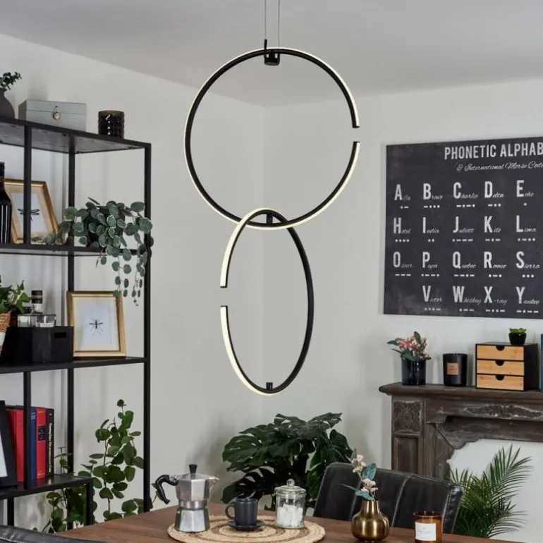 Suspension Chlak LED Noir, 2 lumières, Télécommandes