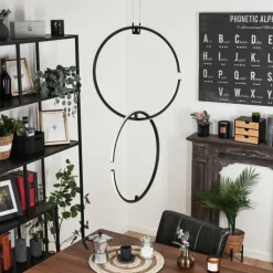 Suspension Chlak LED Noir, 2 lumières, Télécommandes