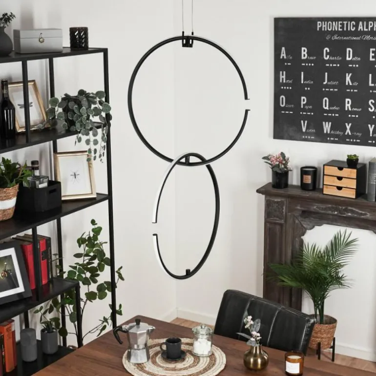 Suspension Chlak LED Noir, 2 lumières, Télécommandes