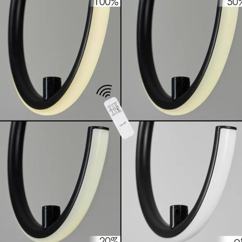 Suspension Chlak LED Noir, 3 lumières, Télécommandes