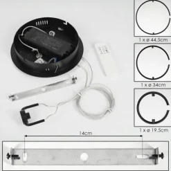 Suspension Chlak LED Noir, 3 lumières, Télécommandes