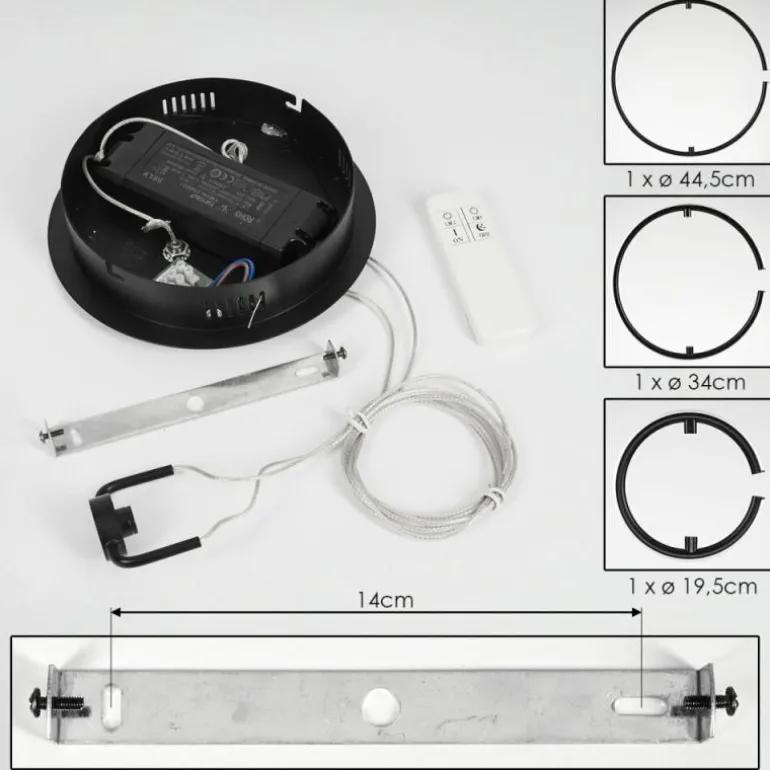 Suspension Chlak LED Noir, 3 lumières, Télécommandes