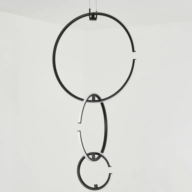 Suspension Chlak LED Noir, 3 lumières, Télécommandes