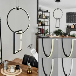 Suspension Chlak LED Noir, 2 lumières, Télécommandes