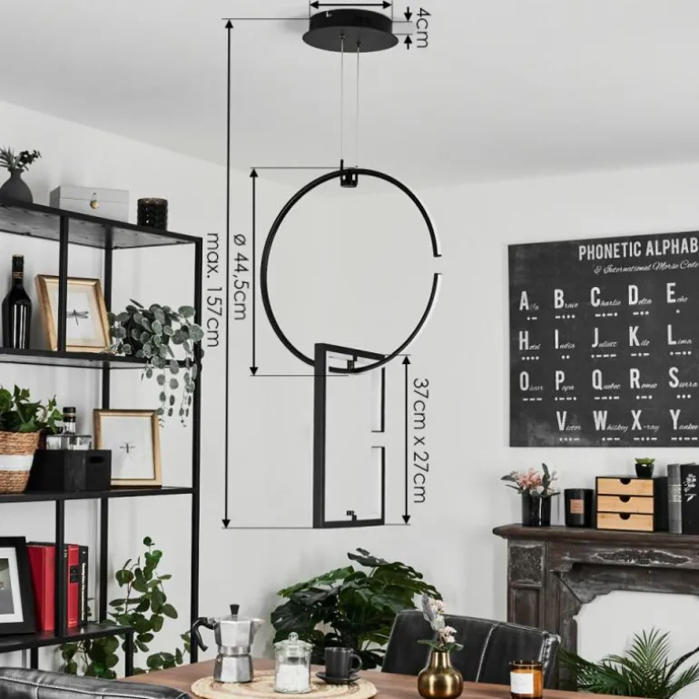 Suspension Chlak LED Noir, 2 lumières, Télécommandes