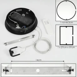 Suspension Chlak LED Noir, 2 lumières, Télécommandes
