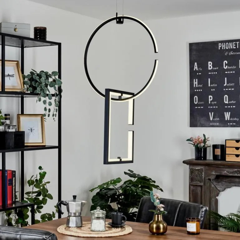 Suspension Chlak LED Noir, 2 lumières, Télécommandes