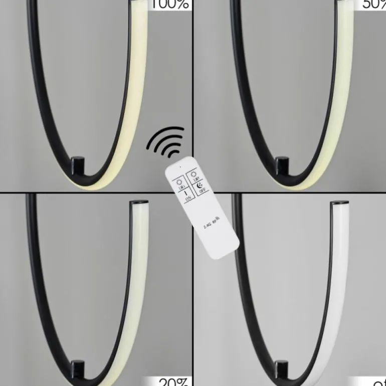 Suspension Chlak LED Noir, 2 lumières, Télécommandes