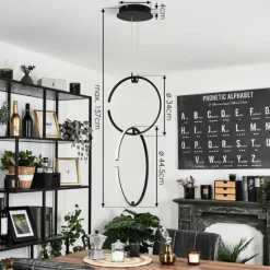 Suspension Chlak LED Noir, 2 lumières, Télécommandes