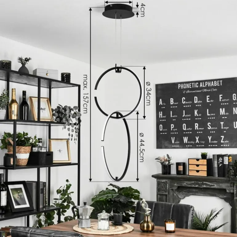 Suspension Chlak LED Noir, 2 lumières, Télécommandes