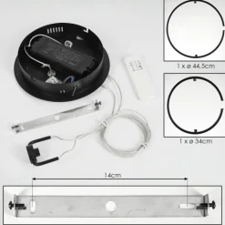 Suspension Chlak LED Noir, 2 lumières, Télécommandes