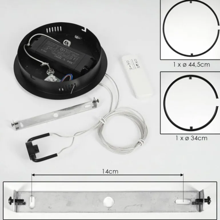 Suspension Chlak LED Noir, 2 lumières, Télécommandes