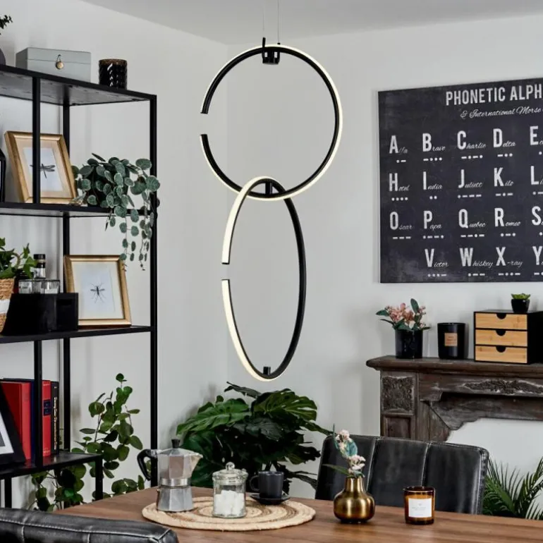 Suspension Chlak LED Noir, 2 lumières, Télécommandes