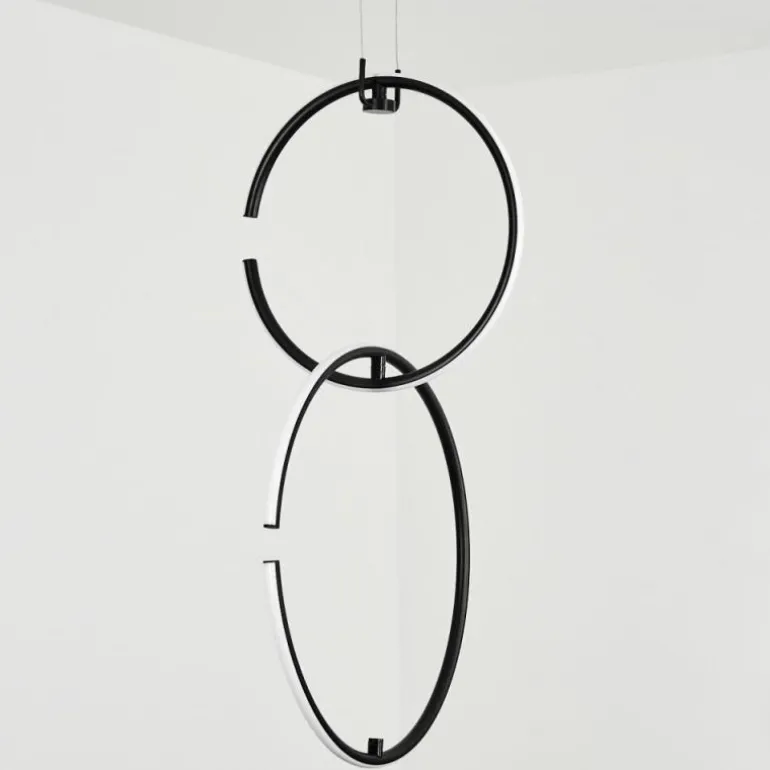 Suspension Chlak LED Noir, 2 lumières, Télécommandes