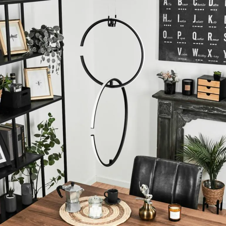 Suspension Chlak LED Noir, 2 lumières, Télécommandes