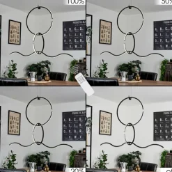 Suspension Chlak LED Noir, 3 lumières, Télécommandes