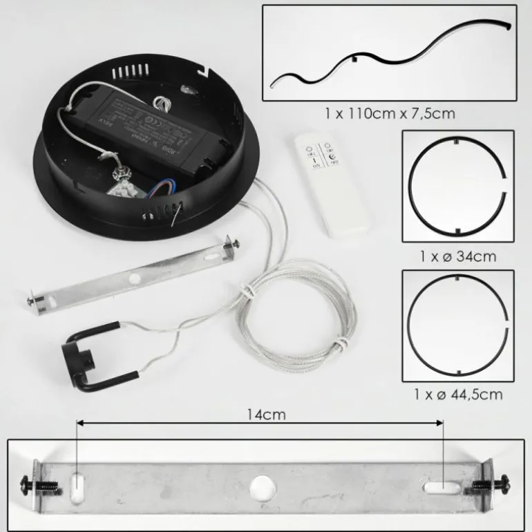 Suspension Chlak LED Noir, 3 lumières, Télécommandes