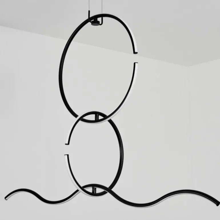 Suspension Chlak LED Noir, 3 lumières, Télécommandes