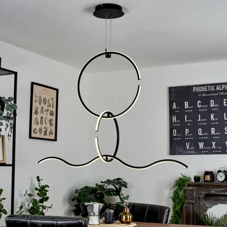 Suspension Chlak LED Noir, 3 lumières, Télécommandes