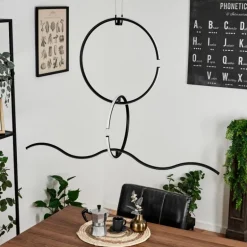 Suspension Chlak LED Noir, 3 lumières, Télécommandes