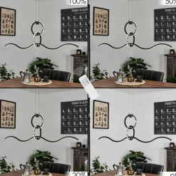 Suspension Chlak LED Noir, 3 lumières, Télécommandes