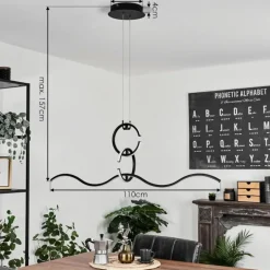 Suspension Chlak LED Noir, 3 lumières, Télécommandes