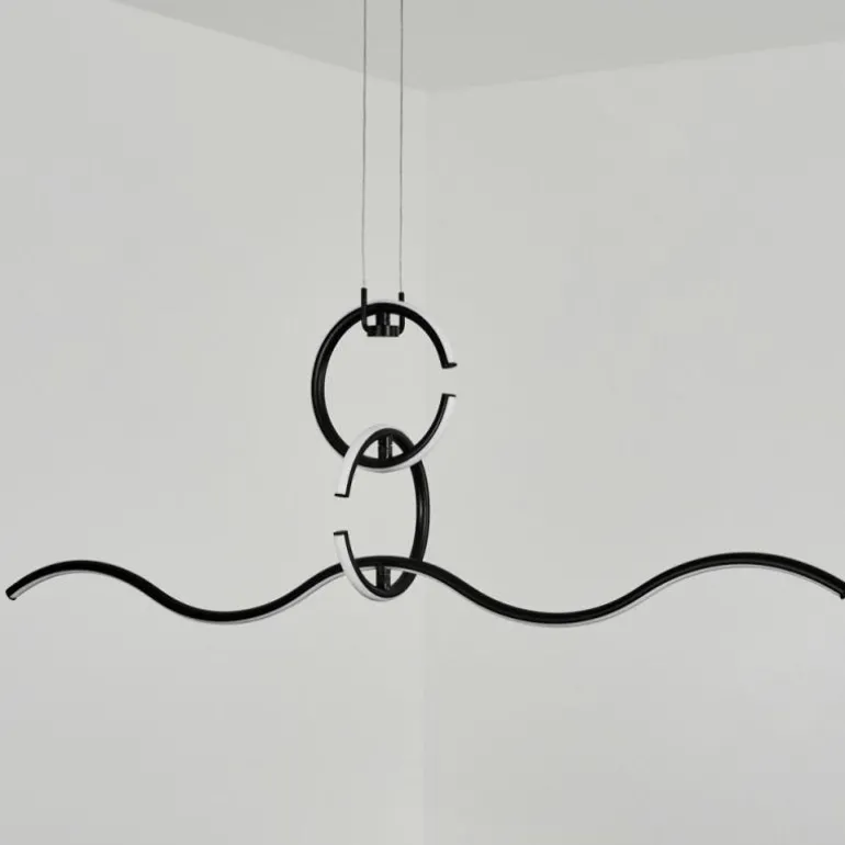 Suspension Chlak LED Noir, 3 lumières, Télécommandes