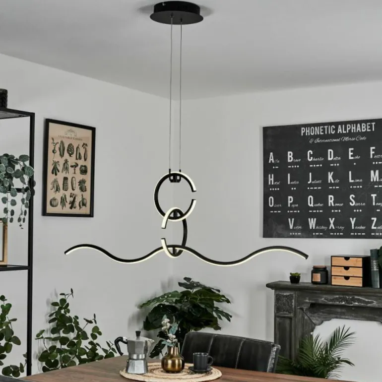 Suspension Chlak LED Noir, 3 lumières, Télécommandes