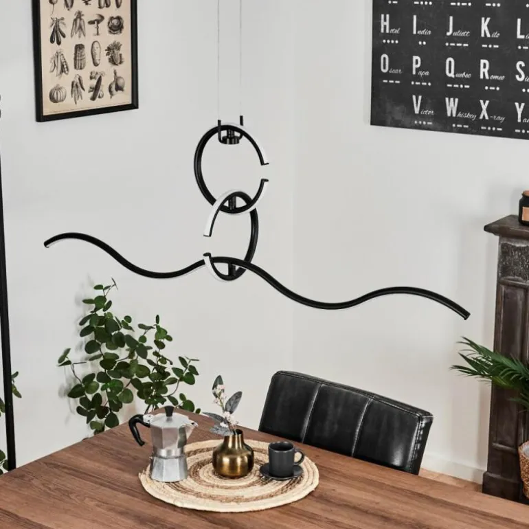 Suspension Chlak LED Noir, 3 lumières, Télécommandes