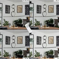 Suspension Chlak LED Noir, 3 lumières, Télécommandes