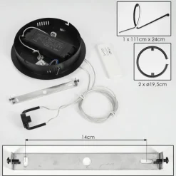 Suspension Chlak LED Noir, 3 lumières, Télécommandes