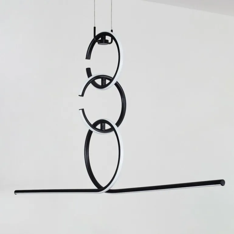 Suspension Chlak LED Noir, 3 lumières, Télécommandes