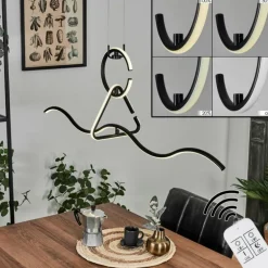 Suspension Chlak LED Noir, 3 lumières, Télécommandes