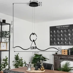 Suspension Chlak LED Noir, 3 lumières, Télécommandes