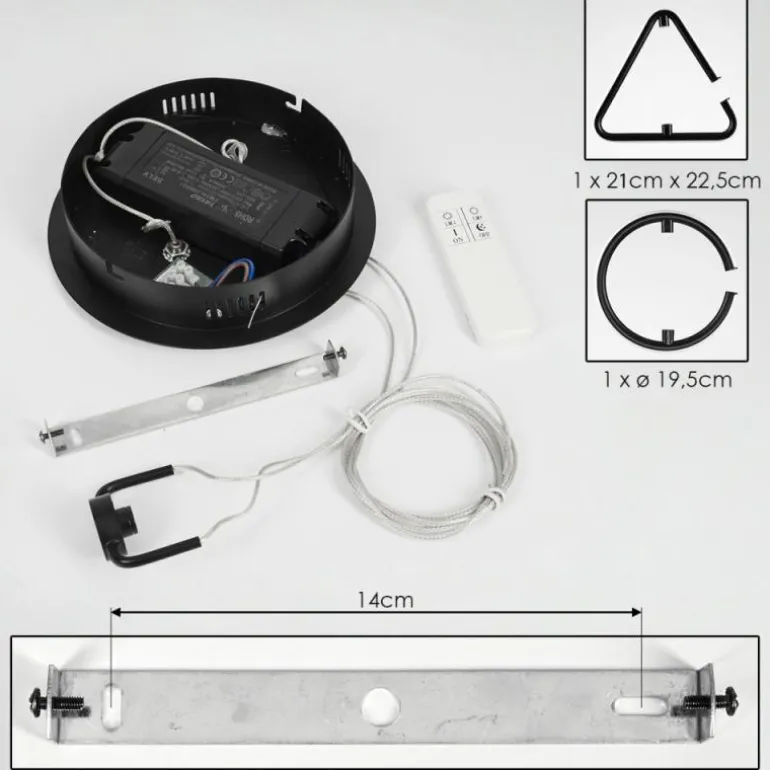 Suspension Chlak LED Noir, 3 lumières, Télécommandes
