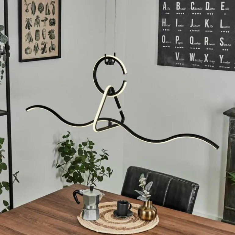 Suspension Chlak LED Noir, 3 lumières, Télécommandes