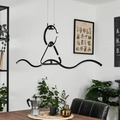 Suspension Chlak LED Noir, 3 lumières, Télécommandes