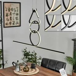 Suspension Chlak LED Noir, 3 lumières, Télécommandes