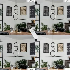 Suspension Chlak LED Noir, 3 lumières, Télécommandes